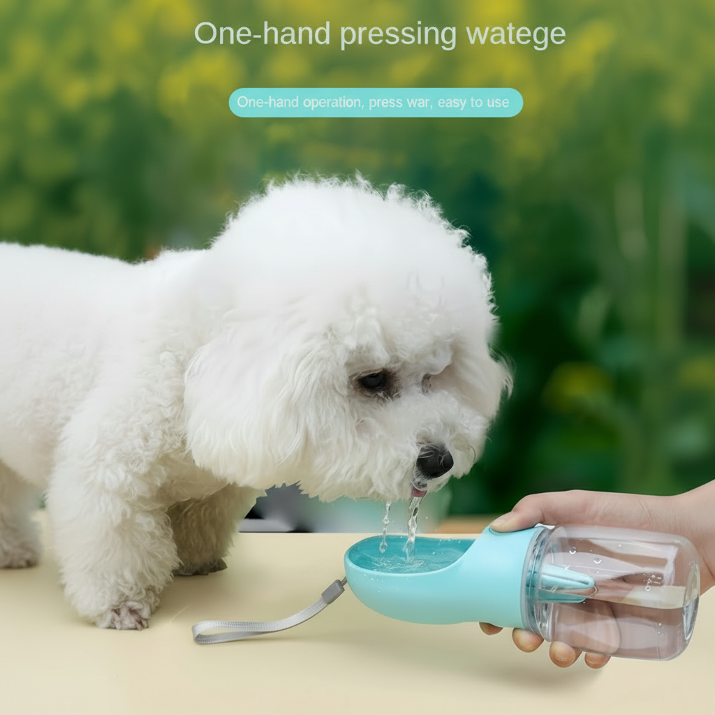 Portable Dog Water Bottle — 2-in-1 Travel Feeder | ChakaPakaPets™