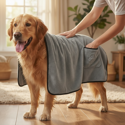 Microfiber Dog Towel with Hand Pockets | ChakaPakaPets™