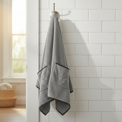 Microfiber Dog Towel with Hand Pockets | ChakaPakaPets™